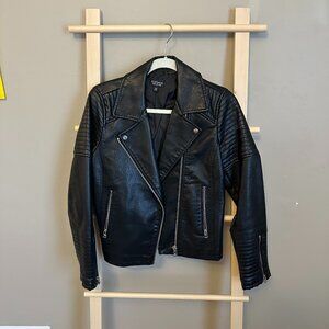 Topshop Size 6 Faux Leather Jacket